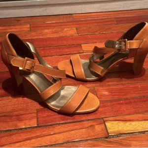 EUC Talbots Cognac Heeled Sandals